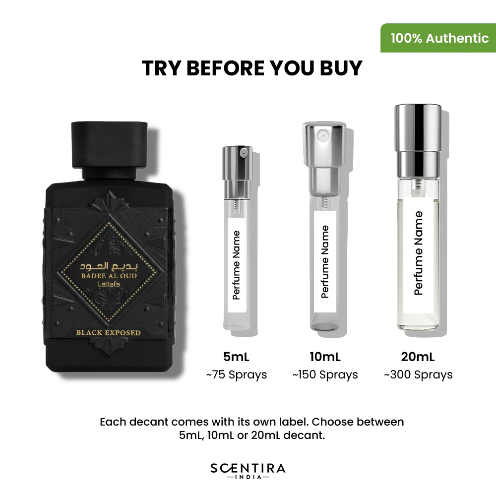 Buy Lattafa Bade'e Al Oud Black Exposed Eau de Parfum Online In India at Scentira at Scentira