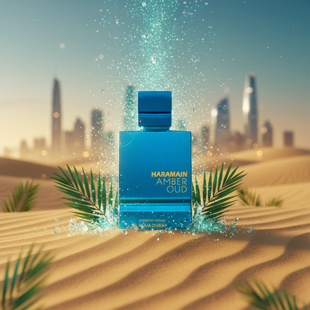Buy Al Haramain Amber Oud Aqua Dubai Eau de Parfum Online in India Buy Al Haramain Amber Oud Aqua Dubai Eau de Parfum Online in India