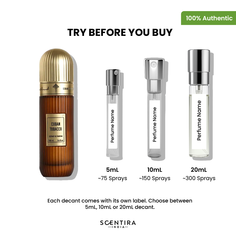 Buy Ibraheem Al Qurashi Cuban Tobacco Extrait de Parfum Online In India at Scentira