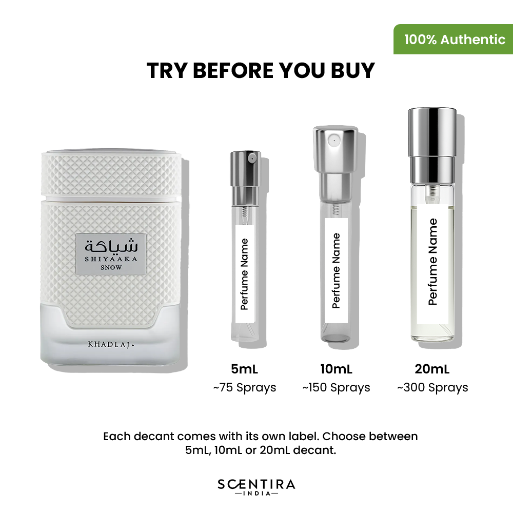 Buy Khadlaj Shiyaaka Snow Eau De Parfum Online In India at Scentira