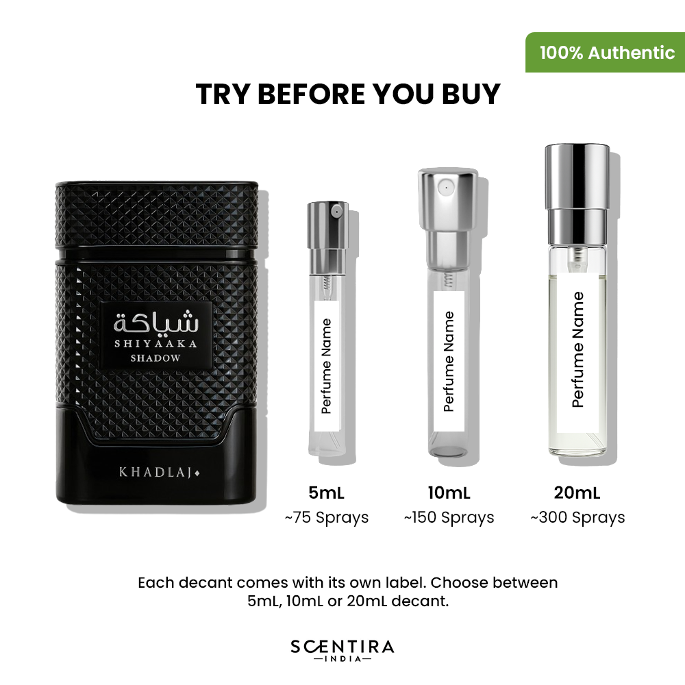 Buy Khadlaj Shiyaaka Shadow Eau de Parfum Online In India at Scentira