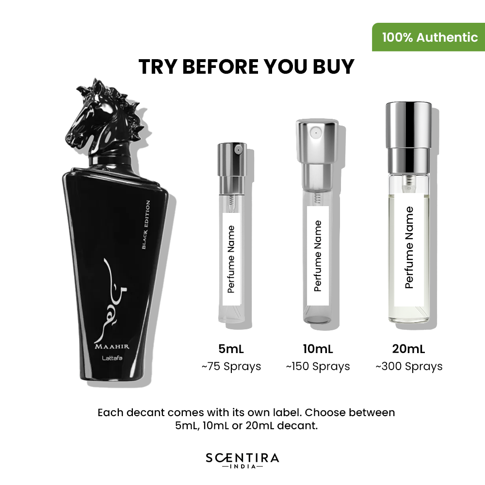 Buy Lattafa Maahir Black Eau De Parfum Online In India at Scentira